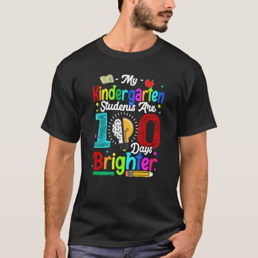 100 Days Smarter Kindergarten 100th Day Of School  T-Shirt (Vorderseite)