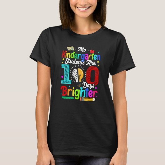 100 Days Smarter Kindergarten 100th Day Of School T-Shirt (Vorderseite)