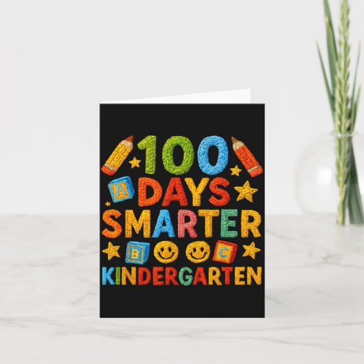100 Days Smarter Kindergarten Milestone School Ach Karte (Vorderseite)