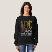 100 Days Smarter Leopard 100th Day Of School Teach Sweatshirt (Vorne ganz)