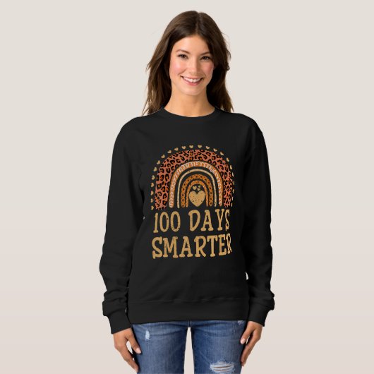 100 Days Smarter Leopard Teacher 100th Day Of Scho Sweatshirt (Vorne ganz)