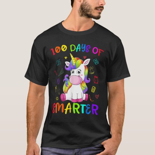 100 Days Smarter Magical Learning Of School Unicor T-Shirt (Vorderseite)