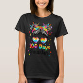 100 Days Smarter Messy Bun 100th Day Of School Gir T-Shirt (Vorderseite)