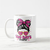 100 Days Smarter Messy Bun 100th Day Of School Tea Kaffeetasse (Links)