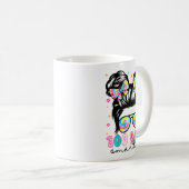 100 Days Smarter Messy Bun Girl 100th Day Of Schoo Kaffeetasse (VorderseiteRechts)