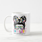 100 Days Smarter Messy Bun Girl 100th Day Of Schoo Kaffeetasse (Links)