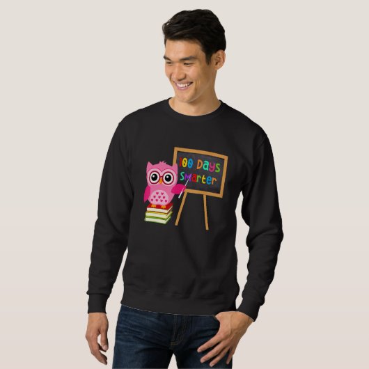 100 Days Smarter Owl Teacher Girls Child 100th Day Sweatshirt (Vorne ganz)