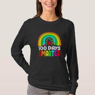 100 Days Smarter Rainbow 100th Day Of School Teach T-Shirt
