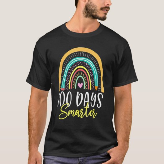 100 Days Smarter Rainbow Shirt Prek Kindergarten T (Vorderseite)