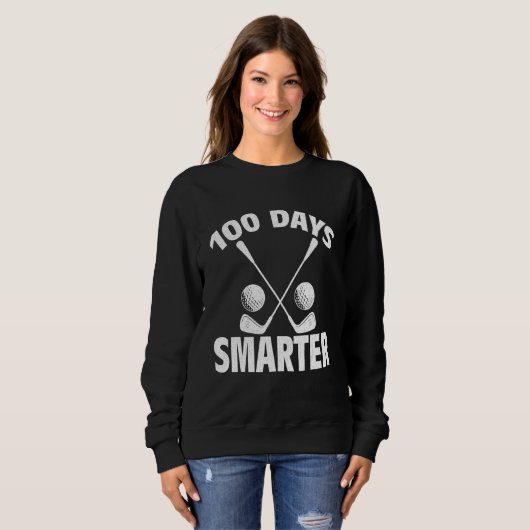 100 Days Smarter School Golf Player Sport Teacher Sweatshirt (Vorne ganz)