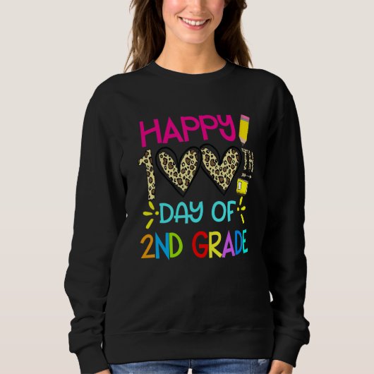 100 Days Smarter Second Grade 100th Day Of School  Sweatshirt (Vorderseite)