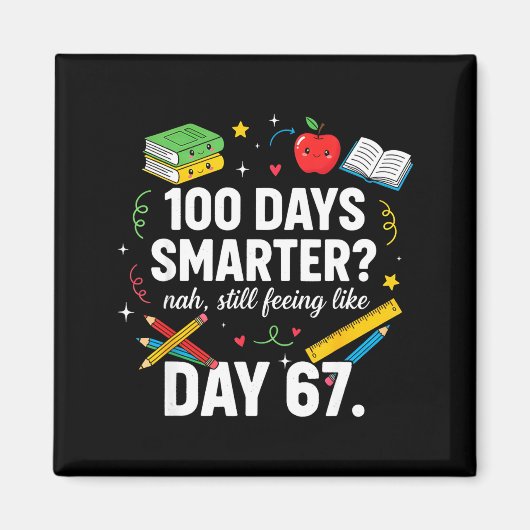 100 Days Smarter Still Feeling Like Day 67 Meme Fu Magnet (Vorne)