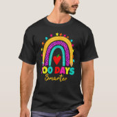 100 Days Smarter Teacher 100th Day Of School Rainb T-Shirt (Vorderseite)