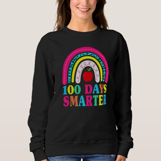 100 Days Smarter Teacher Or Student 100th dayLeopa Sweatshirt (Vorderseite)