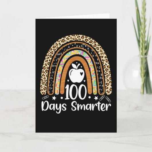 100 Days Smarter Teacher Rainbow Classroom School Karte (Vorderseite)