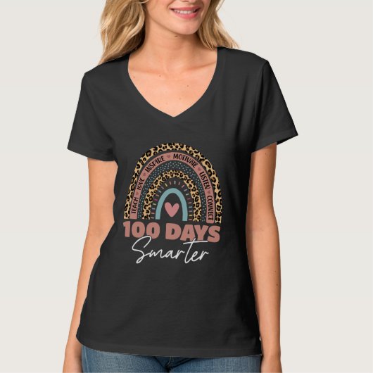 100 Days Smarter Teacher Student 100th Day of Scho T-Shirt (Vorderseite)