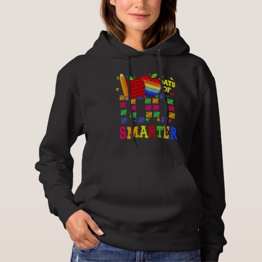 100 Days Smarter Teacher Student Happy 100th Day O Hoodie (Vorderseite)