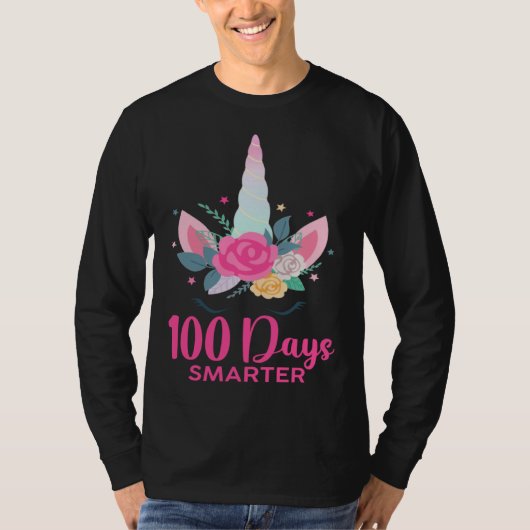 100 Days Smarter Unicorn Costume 100th Day Of Scho T-Shirt (Vorderseite)
