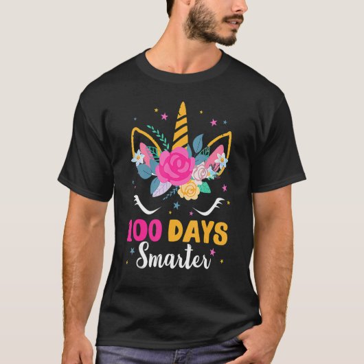 100 Days Smarter Unicorn Girls 100th Day Of School T-Shirt (Vorderseite)