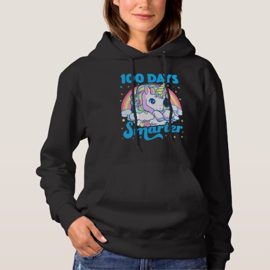100 Days Smarter Unicorn Girls Teacher 100th Day O Hoodie (Vorderseite)
