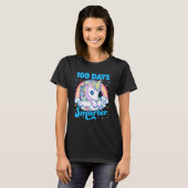 100 Days Smarter Unicorn Girls Teacher 100th Day O T-Shirt (Vorne ganz)