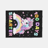 100 Days Smarter Unicorrn 100th Day Of School Kids Fleecedecke (Vorderseite (Horizontal))