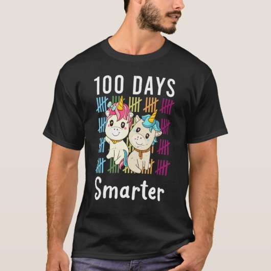 100 Days Smarter Women Girls Unicorn 100th Day Of  T-Shirt (Vorderseite)