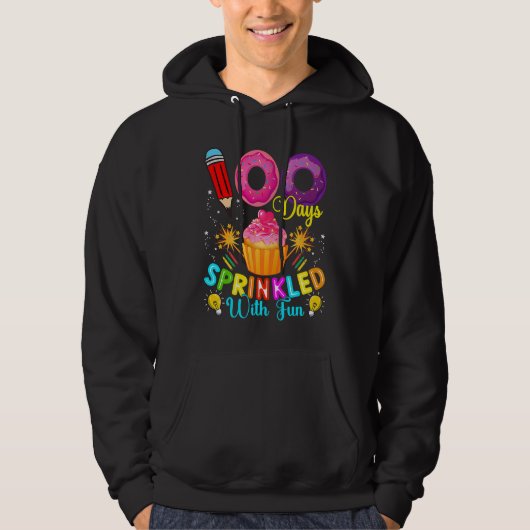 100 Days Sprinkled With Fun Cupcake 100th Day Of S Hoodie (Vorderseite)
