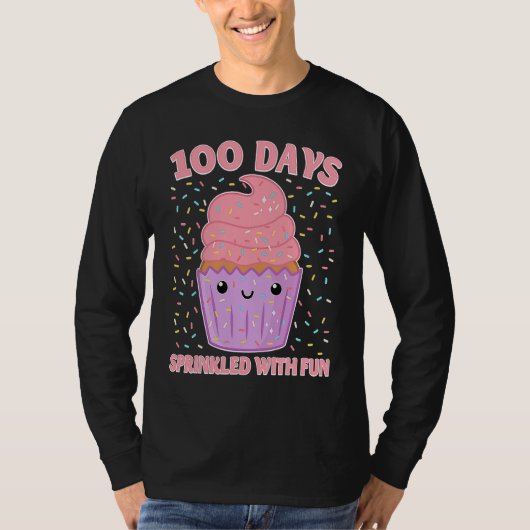 100 Days Sprinkled With Fun Cupcake 100th Day Of S T-Shirt (Vorderseite)