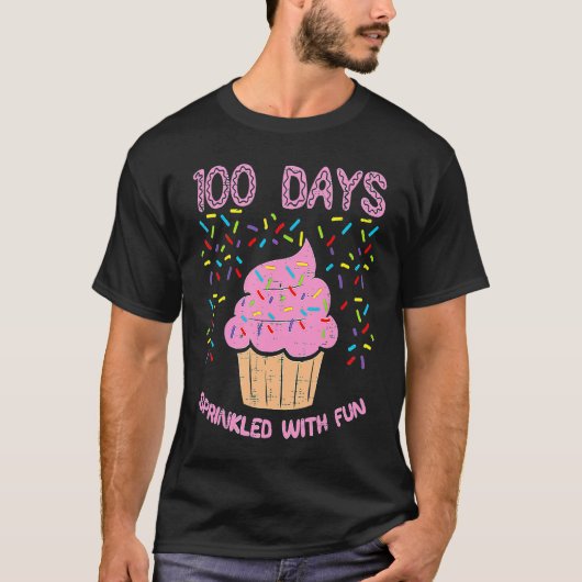 100 Days Sprinkled With Fun Cupcake 100th Day Of S T-Shirt (Vorderseite)