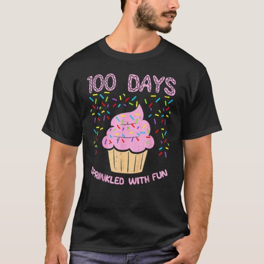 100 Days Sprinkled With Fun Cupcake 100th Day Of S T-Shirt (Vorderseite)