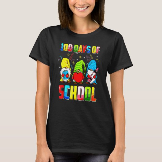 100 Days With My Gnomies 100th Day Of School Gnome T-Shirt (Vorderseite)