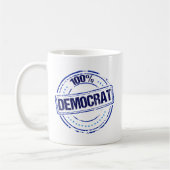 100% Demokrat Politisch Kaffeetasse (Links)