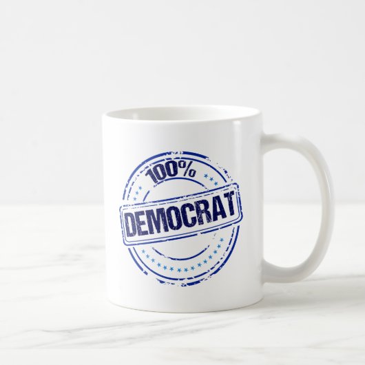100% Demokrat Politisch Kaffeetasse (Rechts)