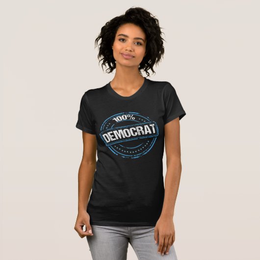 100% Demokrat Proud Blue Siegel T-Shirt (Vorne ganz)