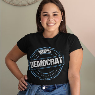 100% Demokrat Proud Blue Siegel T-Shirt