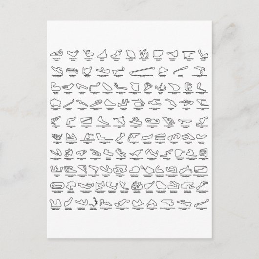 100 der besten Rennbahnen der Welt Postkarte (Vorderseite)