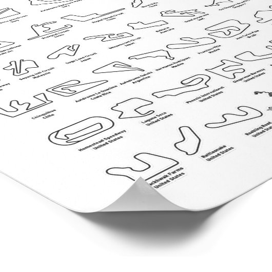 100 der besten Rennstrecken der Welt Poster (Ecke)