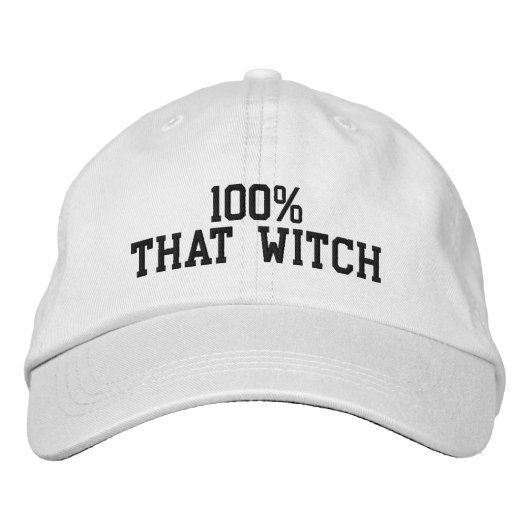 100 % der Hexe Bestickte Baseballkappe (Vorderseite)