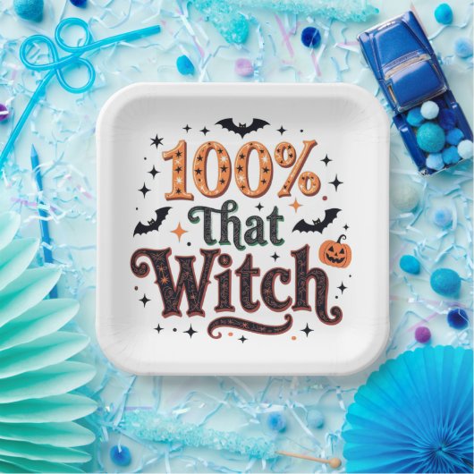 100 % der Hexe Pappteller (Party)