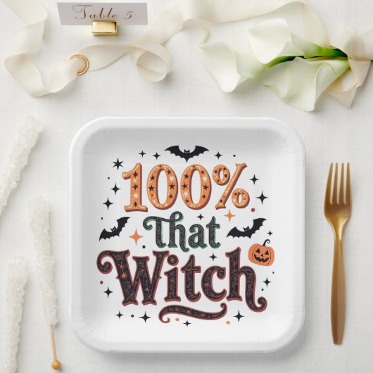 100 % der Hexe Pappteller (Hochzeit)