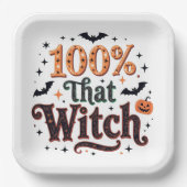 100 % der Hexe Pappteller (Vorderseite)