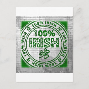 100 % der irischen Graffiti-Mauer Postkarte