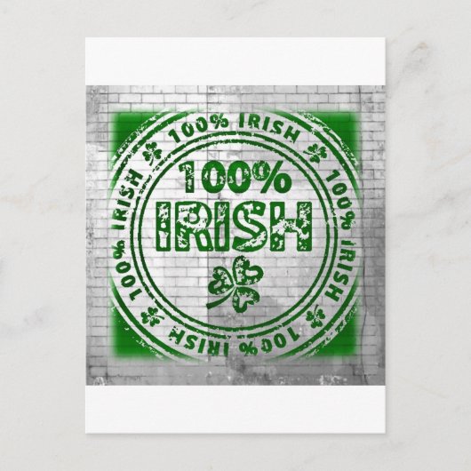 100 % der irischen Graffiti-Mauer Postkarte (Vorderseite)