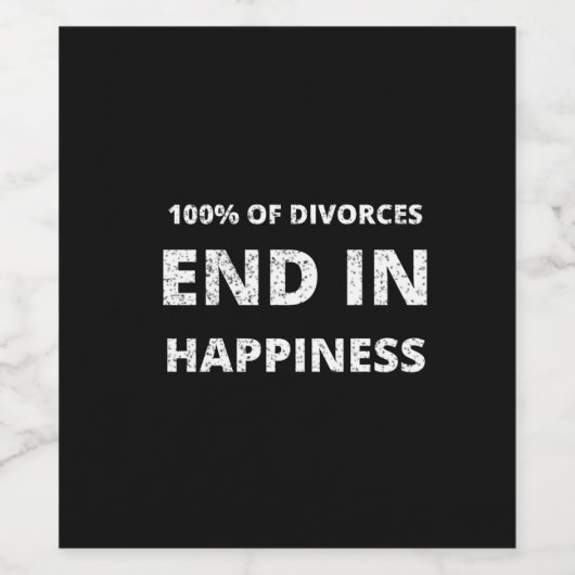 100 % der Scheidungen enden im glücklichen Zusamme Weinetikett (Einzelnes Label)