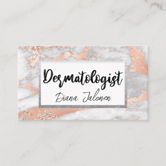 100 Dermatologe Ernennung Erinnerung Rose Marmor Visitenkarte (Vorderseite)