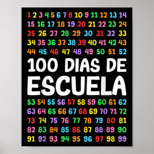 100 Dias De Escuela Spanischer Lehrer Poster