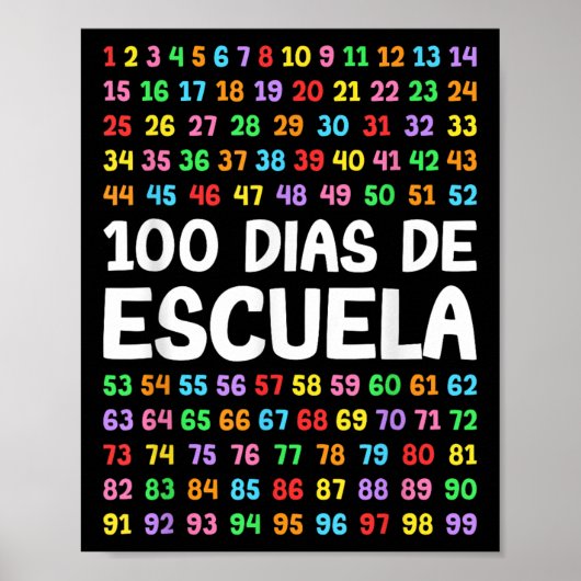 100 Dias De Escuela Spanischer Lehrer Poster (Vorne)