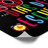 100 Dias de la Escuela T-Shirt 100 Tage Schulsaal Poster (Ecke)