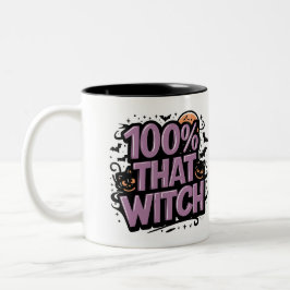 100% dieser Hexe Halloween Personalisiert Zweifarbige Tasse